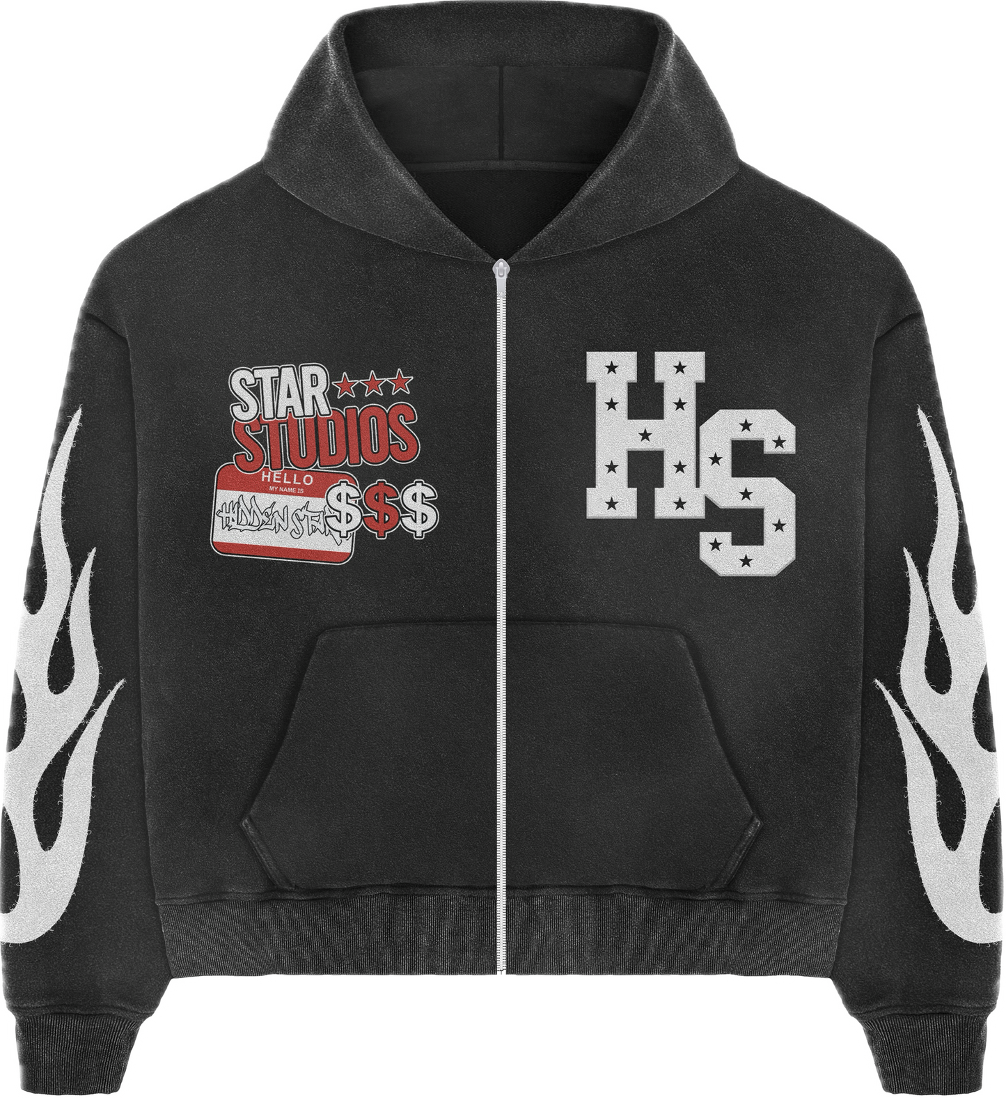 Star Studios Black Acid Washed Hoodie