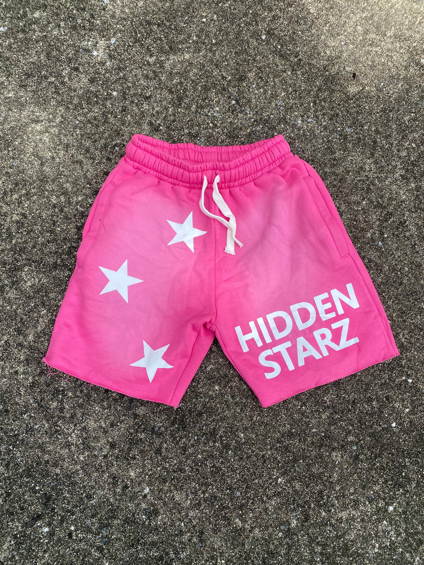 Hidden Starz Pink Acid Wash Shorts